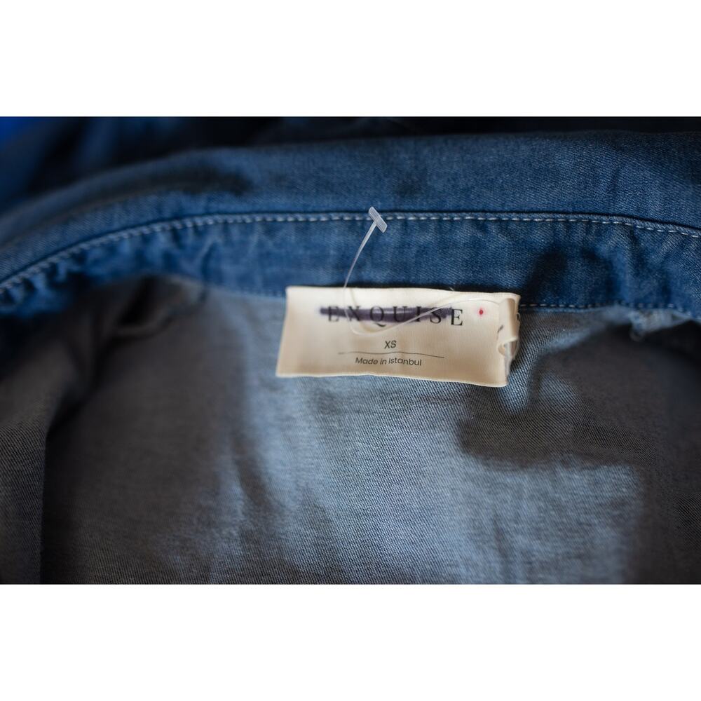 Anthropologie The Tobie Button-Front Pleated Shirt Dress Denim XS - Picture 5 of 5